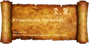 Krompaszky Manassé névjegykártya